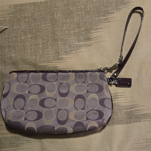Coach Purple Patterned Wristlet - Picture 2 of 3